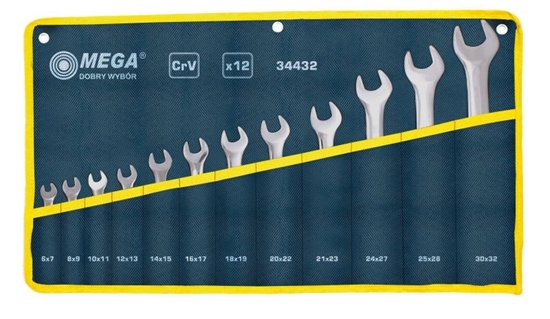 Изображение Mega Zestaw kluczy paskich 6-32mm 12szt. (34432)