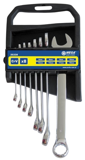 Изображение Mega Zestaw kluczy pasko-oczkowych 6-19mm 8szt. (35338)