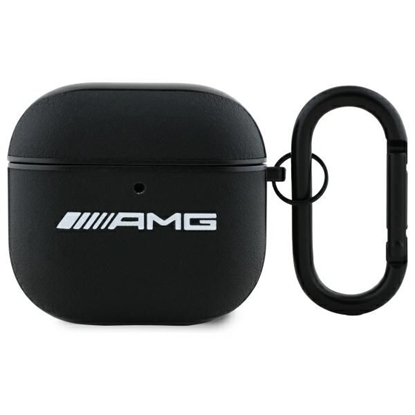 Изображение Mercedes-Benz AMG Leather White Logo Case for AirPods 4 - Black / White