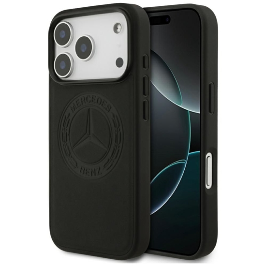 Picture of Mercedes-Benz Mercedes Leather Vintage Logo MagSafe Case for iPhone 17 Pro - Black