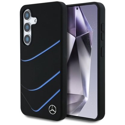 Изображение Mercedes-Benz Mercedes Silicone Contrasted Curves MagSafe Case for Samsung Galaxy S25 - Black