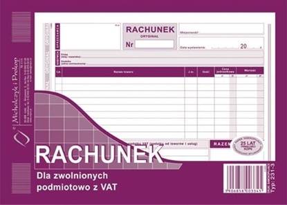 Изображение Michalczyk & Prokop D Rach. A5 2 Rachunek dla zwolnionych z VAT (231-3 DRUK)