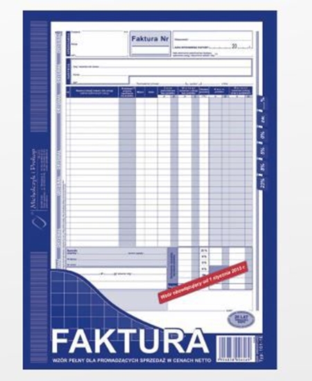 Picture of Michalczyk & Prokop Faktura wzór peny A4 80 kartek samokopiujcy (101-1E)