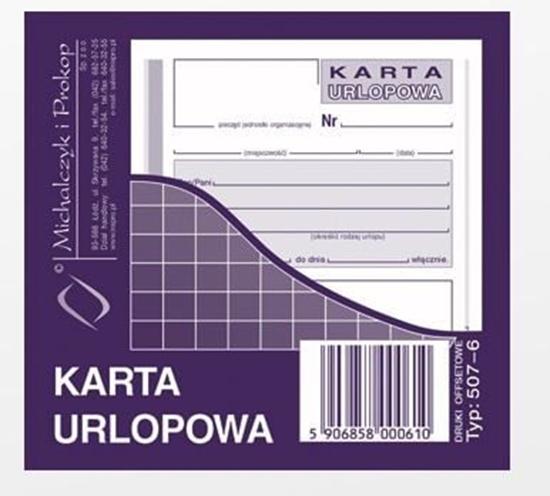 Изображение Michalczyk & Prokop Karta urlopowa 2/3 A6 40kartek (507-6)