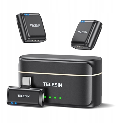 Attēls no Mikrofon Telesin Mikrofon bezprzewodowy krawatowy + powerbank do telefonów (USB-C)