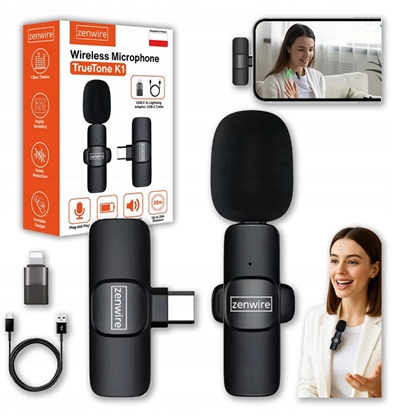 Attēls no Mini Mikrofon Krawatowy Bezprzewodowy Pojemnociowy Telefon Komputer USB-C