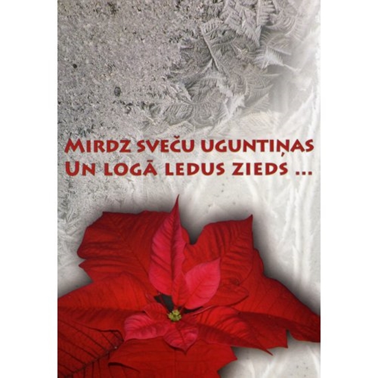 Picture of Mirdz sveču uguntiņas un logā ledus zieds