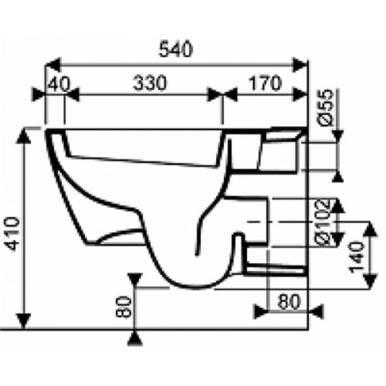 Picture of Miska WC Koo Life z odpywem poziomym wiszca powoka reflex (M23100900)