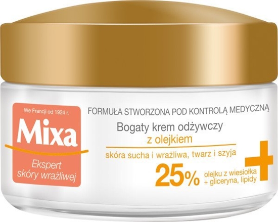 Picture of Mixa Krem odywczy z olejkiem 25% do cery suchej i wraliwej, 50ml