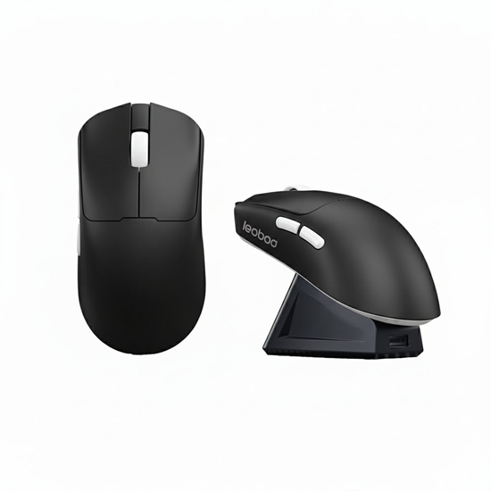 Изображение Mysz Leobog GM3 Black ze stacj adujc (LEGM3B)