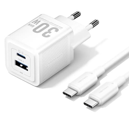 Picture of MOBILE CHARGER WALL USB +CABLE/30W 2P TZ-FEQW0-EU-01 VENTION