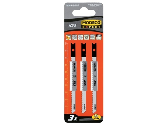 Picture of Modeco Brzeszczoty do wyrzynarek z uchwytem typu U 100mm 3szt. - MN-65-197
