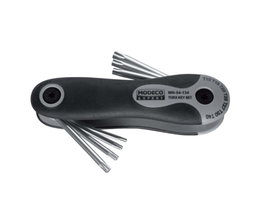 Изображение Modeco Zestaw kluczy trzpieniowych torx wielofunkcyjne T10-T40 7szt. (MN-54-134)