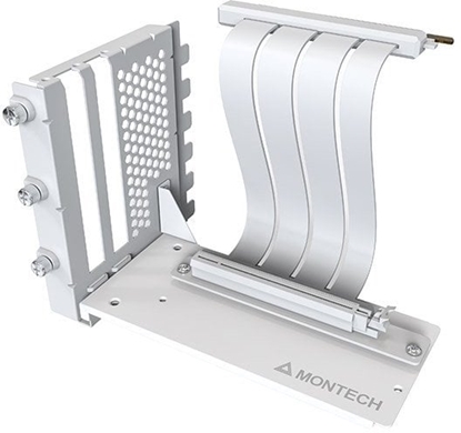 Attēls no Montech Vertical GPU Mounting Kit, PCIe 4.0 Riser Cable (White, 20cm)