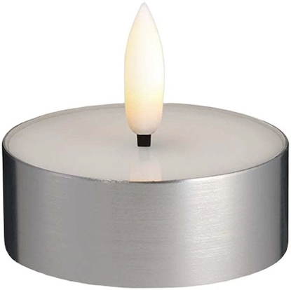 Изображение Moods & More MM LED Melted tealight, Metal silver finish, 63x25 mm