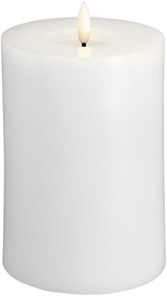 Attēls no Moods & More MM LED pillar candle, Silk, Melted, Classic white, 99x150 mm