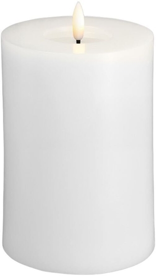 Picture of Moods & More MM LED pillar candle, Silk, Melted, Classic white, 99x150 mm
