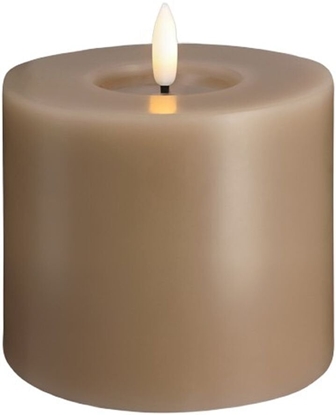 Picture of Moods & More MM LED pillar candle, Silk, Melted, Sand, 99x100 mm