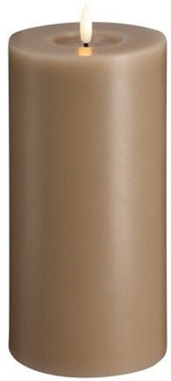 Picture of Moods & More MM LED pillar candle, Silk, Melted, Sand, 99x200 mm