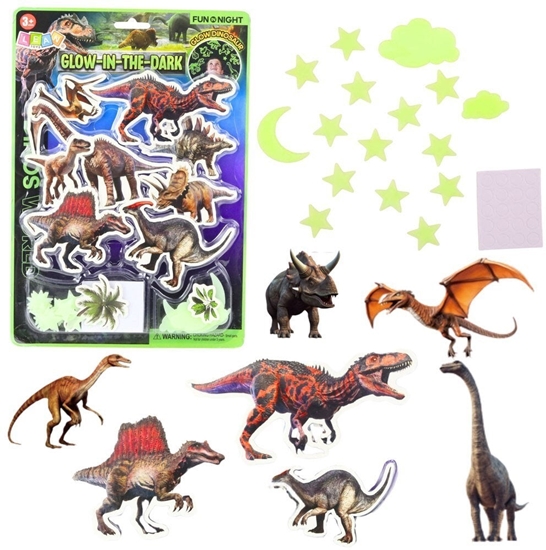 Изображение Naklejki fluorescencyjne na cian dinozaury