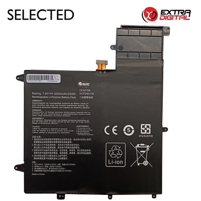 Attēls no Notebook Battery ASUS C21N1706, 3000mAh, Extra Digital Selected
