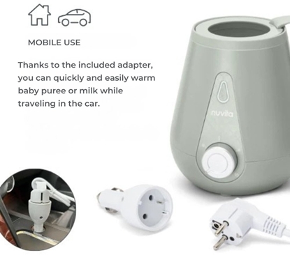 Attēls no Nuvita Podgrzewacz do butelek Dom&Auto, adapter samochodowy w zestawie, Szawiowa Ziele