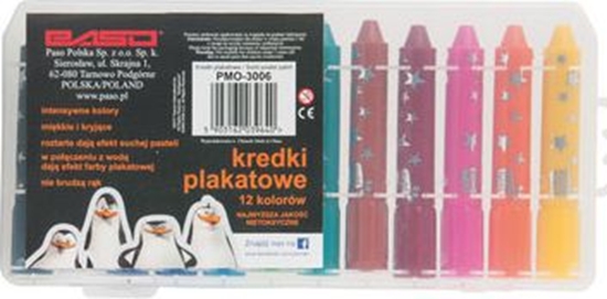 Picture of Paso Kredki plakatowe 12 kolorw Pingwiny z Madagaskaru PMO-3006
