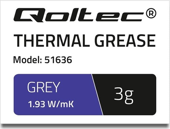Изображение Pasta termoprzewodzca Qoltec Grey 3g (51636)