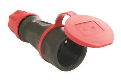 Attēls no PCE Gniazdo przenone jednofazowe Top Taurus 10/16A 2 P+Z 230V z bolcem + zatyczka gumowe IP44 24611-S