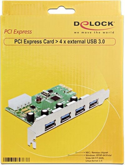 Picture of PCI Express karte > 4 x USB3.0, Delock