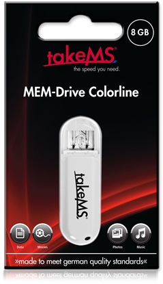 Attēls no Pendrive TakeMs MEM-Drive Colorline NT, 8GB pami USB Typu-A 2.0 Biay