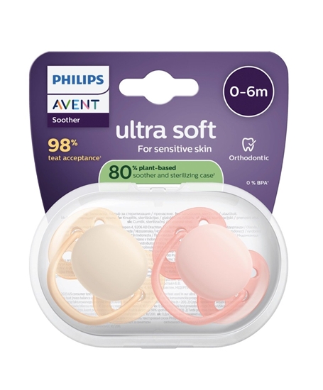 Изображение Philips Avent Ultra Soft Neutral Baby Pacifier 0-6m 2pcs