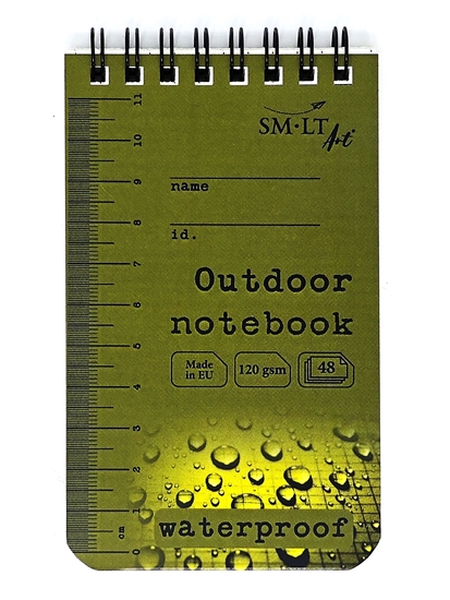 Picture of Piezīmju grāmatiņa SMLT, 125x75 mm, 120 g/m², 48 lapas, rūtiņās, ūdensizturīgs papīrs