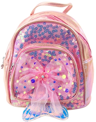 Picture of Plecak Dziecicy Cekiny Tiulowa Kokarda Róowy 20cm 3,8L