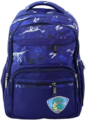 Picture of Plecak Szkolny Dinozaury Naszywka T-Rex Pas Piersiowy Granatowy 20L