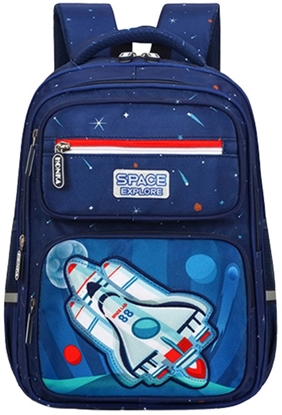 Picture of Plecak Szkolny Dziecicy Pas Piersiowy Granatowy Rakieta Kosmos 20L 41cm