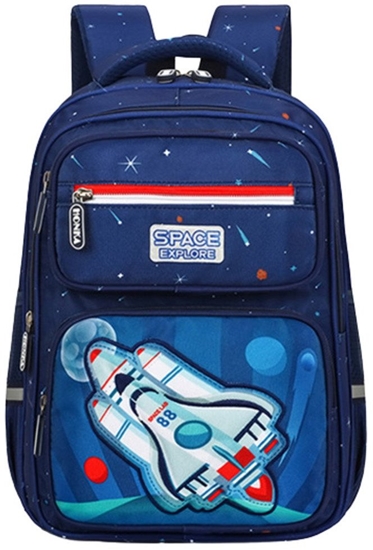 Picture of Plecak Szkolny Dziecicy Pas Piersiowy Granatowy Rakieta Kosmos 20L 41cm