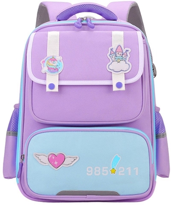 Picture of Plecak Szkolny Z Naszywkami  Pas Piersiowy Fioletowy 16L