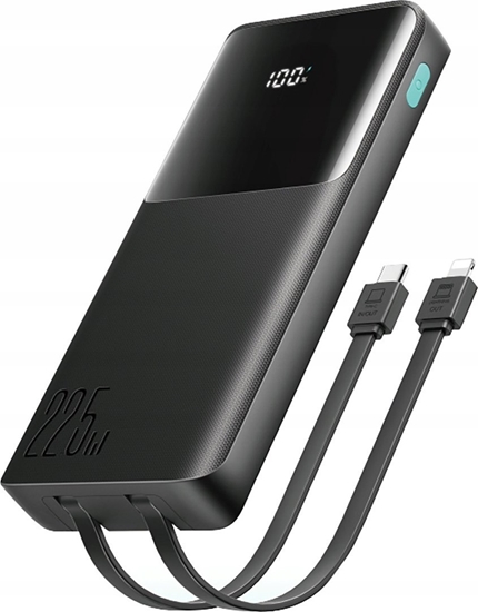 Picture of Powerbank Joyroom JR-PBF19 22.5W 10000mAh + wbudowane kable USB-C, Lightning czarny