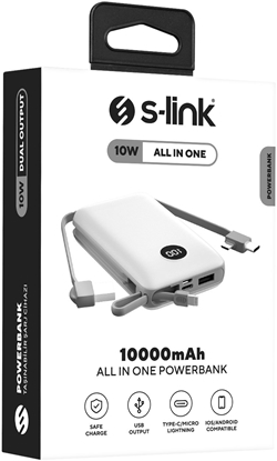 Attēls no Powerbank S-link P102 10000mAh PRM 2*USB Type-C All in One B