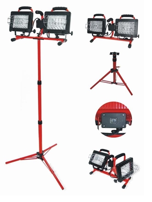 Изображение Pro-Line Lampa halogenowa podwójna na statywie przenona 2x500W (66158)