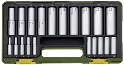 Attēls no Proxxon Zestaw nasadek 6-ktnych 1/4" 1/2" 4-24mm 20szt. (PR23292)