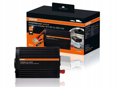 Attēls no Przetwornica OEINVU300, moc uytkowa: 300 W, napicie wejciowe: 12 V, napicie wyjciowe: 230 V USB - 121x197x53 mm