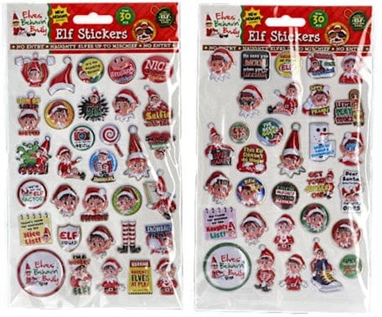 Picture of Puffy Elf Stickers 30 pcs 2 asst.
