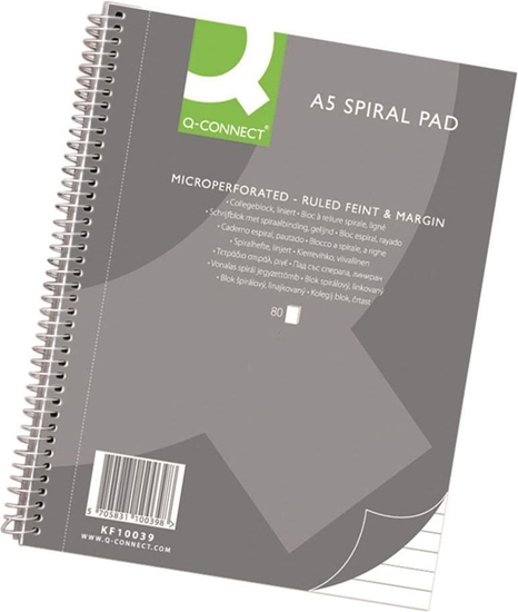 Picture of Q-Connect Koonotatnik, A5, w lini, 80 kart., 70gsm, perforacja (5705831100398)