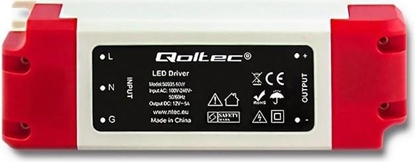Изображение Qoltec Zasilacz LED Driver | 100-240V | IP20 | 60W | 12V | 5A - 50935