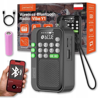 Attēls no Radio budowlane Zenwire Mini Radio FM Kieszonkowe Bluetooth Przenone Budowlane Kuchenne na Baterie Y1