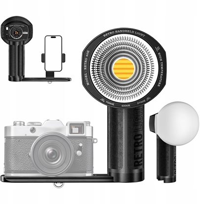 Изображение Rczna Lampa Led 40w Cob Retro Do Foto Video 2700-7000k Do Telefonu Aparatu / 40h