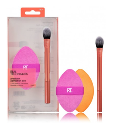 Изображение Real Techniques Precision Perfection Duo Makeup Tools Set (Brush + Sponge)