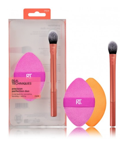 Изображение Real Techniques Precision Perfection Duo Makeup Tools Set (Brush + Sponge)